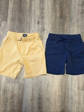 Place Boys' Elastic Waist Shorts - Tan and Navy